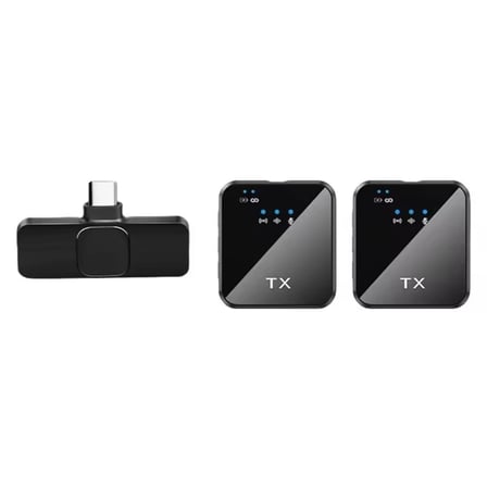 ShopyTech Kablosuz 4ü 1 Arada  Yaka Mikrofonu Type-C Lightning 3.5mm Uyumlu Gürültü Azaltmalı Telefon Kamera Mikrofonu