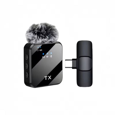 ShopyTech Kablosuz 4ü 1 Arada  Yaka Mikrofonu Type-C Lightning 3.5mm Uyumlu Gürültü Azaltmalı Telefon Kamera Mikrofonu