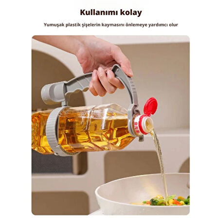 ShopyTech Ayarlanabilir İçecek Şişe Taşıma Sapı Ergonomik Tutma Kolu Şişe Açacaklı Su Yağ Şişesi Kulpu