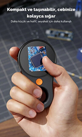 ShopyTech IPS Ekranlı Taşınabilir Dijital Mikroskop 500X 2MP 8 LED Işıklı 1080P Foto/Video TypeC Windows/Mac Uyumlu