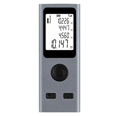 ShopyTech Mini USB Şarjlı Lazer Metre 50 m Dijital Mesafe Ölçer Alan/Hacim Hesabı Pisagor Sürekli Ölçüm