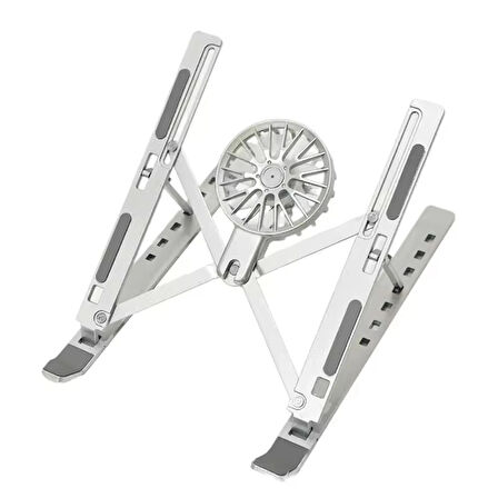 ShopyTech Fanlı Katlanır Laptop Notebook Standı 7 Kademeli Yükseklik Alüminyum Alaşım 16¨ inc Uyumlu