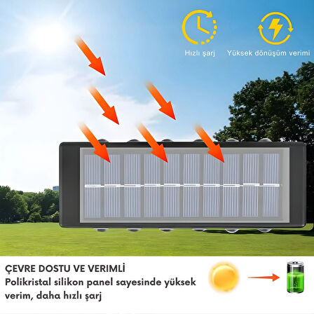 ShopyTech 12 LED Güneş Enerjili Çift Yönlü Duvar Lambası IP65 Otomatik Gece Aydınlatma Kablolamasız Montaj