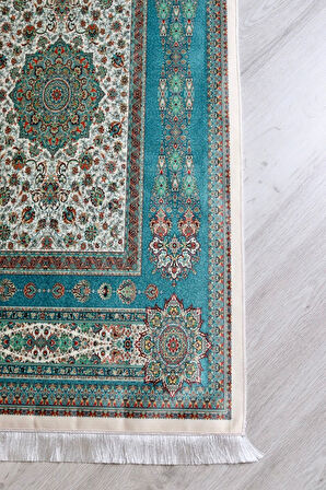 Turkuaz Renkli Ipeksi Keseli Seccade Seti S1001 Yeşil