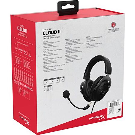 HyperX Cloud II 7.1 KHX-HSCP-GM Kablolu Mikrofonlu Kulak Üstü Oyuncu Kulaklığı Gri