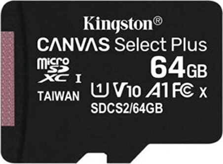 Kingston 64GB MicroSDXC Canvas Select Plus Hafıza Kartı SDCS2/64GB