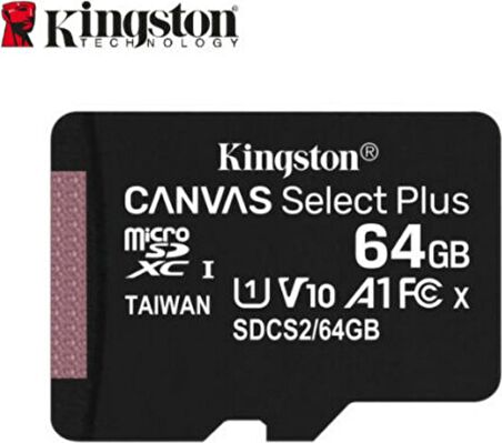 Kingston 64GB MicroSDXC Canvas Select Plus Hafıza Kartı SDCS2/64GB