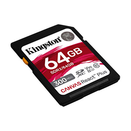 Kingston SDR2/64GB 64 GB 300-260 Mb/s UHS-II U3 V90 Cnaves React Plus microSD Hafıza Kartı