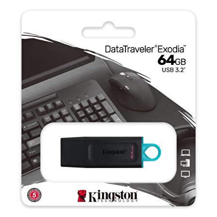 Kingston Data Traveler Exodia 64 GB Usb Type A Flash Bellek