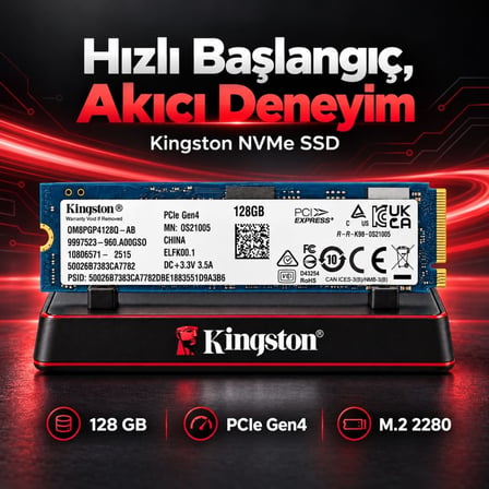 Kingston 128GB M.2 2280 NVMe PCIe Gen4 SSD OM8PGP4128Q-AB