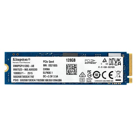 Kingston 128GB M.2 2280 NVMe PCIe Gen4 SSD OM8PGP4128Q-AB