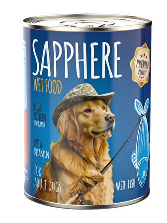 Sapphere Balıklı Yetişkin Köpek Maması Konserve 400 Gr 12 Adet