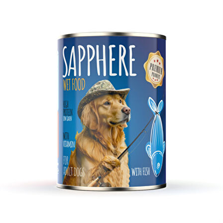 Sapphere Balıklı Yetişkin Köpek Maması Konserve 400 Gr 12 Adet