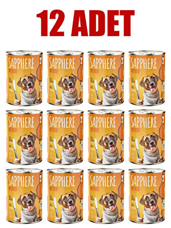 Sapphere Kümes Hayvanlı Yetişkin Köpek Maması Konserve 400 Gr 12 Adet