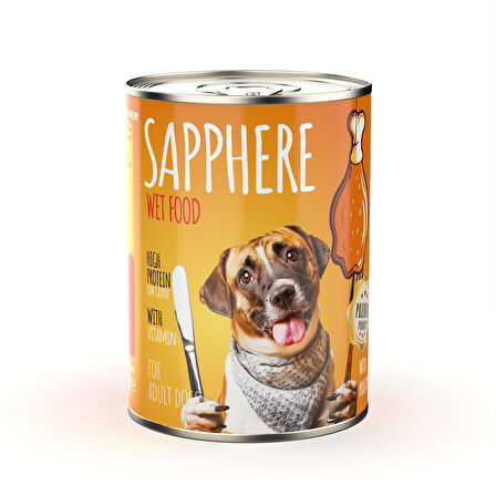 Sapphere Kümes Hayvanlı Yetişkin Köpek Maması Konserve 400 Gr