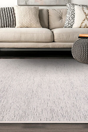 Azra Beyaz Kaymaz Taban Halı – Salon, Çocuk Odası ve Mutfak için Yıkanabilir, Yumuşak Kilim