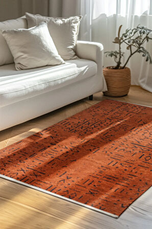 Venüs Kiremit Iskandinav Kilim, Yumuşak, Kaymaz Tabanlı, Yıkanabillir, Antialerjik Pamuk Halı