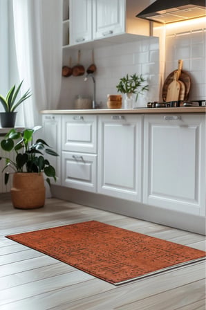 Venüs Kiremit Iskandinav Kilim, Yumuşak, Kaymaz Tabanlı, Yıkanabillir, Antialerjik Pamuk Halı