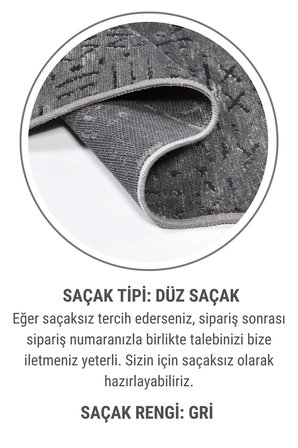 Venüs Yumuşak Pamuk Dokuma Kilim | Kaymaz Tabanlı Antrasit Iskandinav Halı | Salon Ve Mutfak Halısı