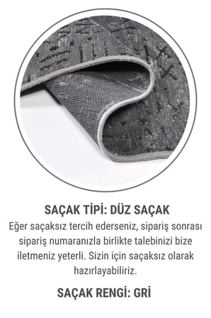 Venüs Yumuşak Pamuk Dokuma Kilim | Kaymaz Tabanlı Antrasit Iskandinav Halı | Salon Ve Mutfak Halısı