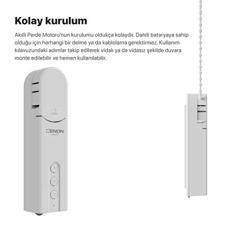 Xenon Smart Perde Motoru Zigbee Bağlantılı Uzaktan Kumandalı Google Home/Alexa Uyumlu Otomatik Perde Açma-Kapama Cihazı X7726