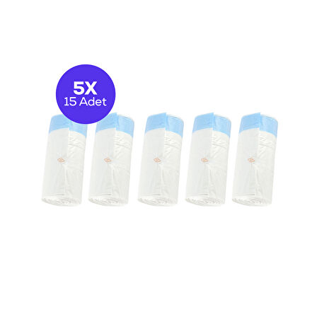 Xenon Smart Akıllı Kedi Tuvaleti 5'li Atık Torbası Cat Cleaner Çöp Poşeti 75 Adet (X8623 & X8624 İle Uyumludur