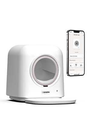 Xenon Smart Akıllı Otomatik Kedi Tuvaleti, Çelik Hazneli Mama Kabı ve Bataryalı Otomatik Çelik Su Pınarı 3'lü Pet Ürünleri Seti Beyaz