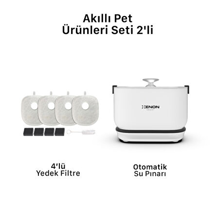 Otomatik Su Pınarı ve Yedek Filtre 2'li Pet Ürünleti Seti