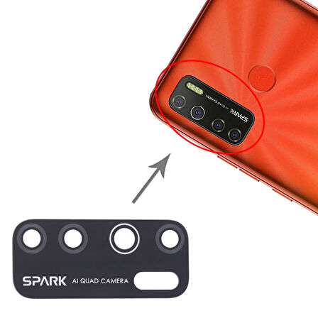 Tecno Uyumlu Spark 5 Kamera Lensi Cam KE5, KD7S