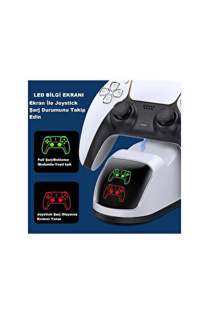 Tp5-0515b Led Göstergeli Ps5 Joystick Kol Şarj Stand