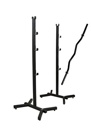 Bnc-01 Bench Press Squat Halter Standı Sehpası Ve 120 cm Siyah Z Bar