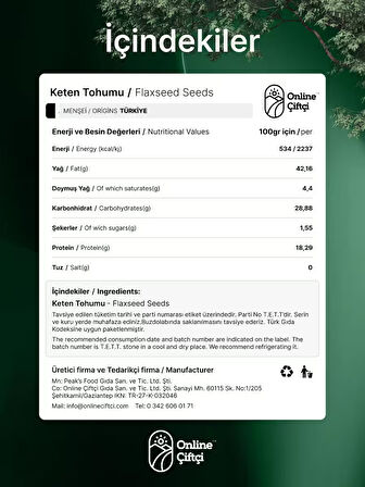  Keten Tohumu 100Gr