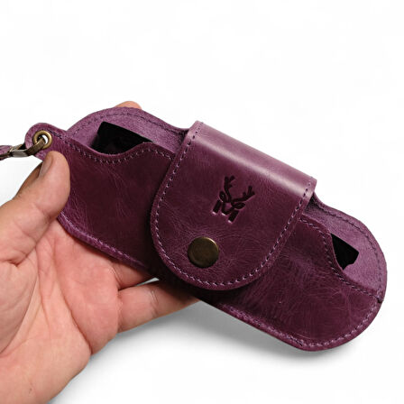 Modica Manila - Hakiki Deri Gözlük Kılıfı | El Tutma Saplı, Şık ve Dayanıklı Unisex Tasarım