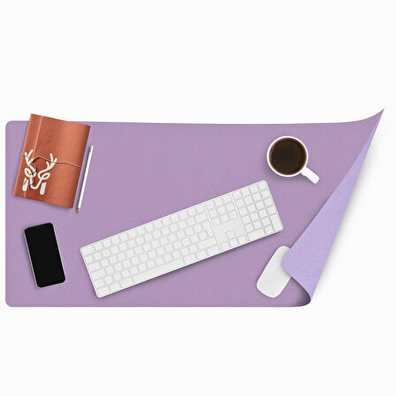 Modica Lindos - Vegan Deri Mat, Masa Pedi, Büyük Mouse Pad, Ofis için Mat, Su Geçirmez Mat