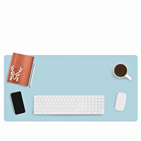Modica Lindos - Vegan Deri Mat, Masa Pedi, Büyük Mouse Pad, Ofis için Mat, Su Geçirmez Mat