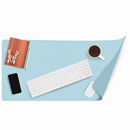 Modica Lindos - Vegan Deri Mat, Masa Pedi, Büyük Mouse Pad, Ofis için Mat, Su Geçirmez Mat