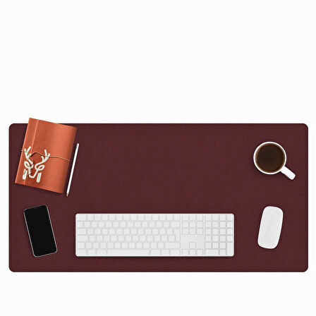 Modica Lindos - Vegan Deri Mat, Masa Pedi, Büyük Mouse Pad, Ofis için Mat, Su Geçirmez Mat