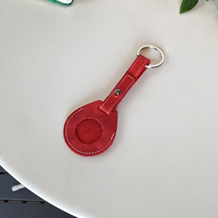 Modica Mendoza - Hakiki Deri El Yapımı Airtag Kılıfı Anahtarlık - Minimalist Tasarım