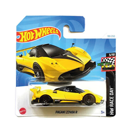 Hot Wheels 1/64 Ölçek Tekli Regular Arabalar HTD82 Hw Race Day / Pagani Zonda R Sarı