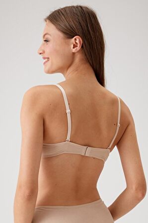 Kadın Ten 6045 Milan Push Up Dolgulu Micro Sütyen (TAK - ÇIKAR ASKILI)