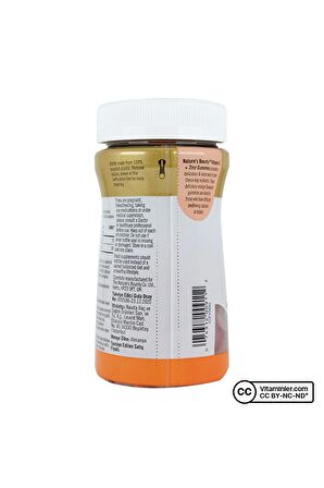 Natures Bounty Vitamin C + Zinc Gummies 60 Çiğnenebilir Form Portakal