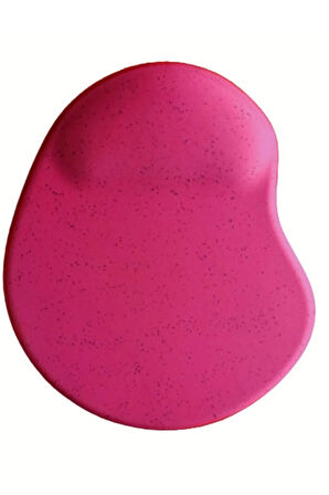 Oval Fuşya Kum Desen Bilek Destekli Kaymaz Taban Bilgisayar Notebook Mouse Pad - Bileklikli Mausepad