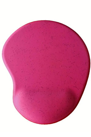 Oval Fuşya Kum Desen Bilek Destekli Kaymaz Taban Bilgisayar Notebook Mouse Pad - Bileklikli Mausepad