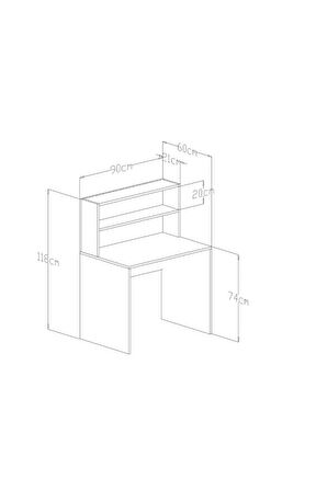 Homelander Çalışma Masası Ahşap 90 x 118 cm Beyaz