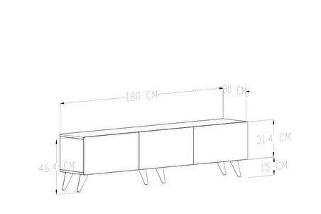 Givayo Bodrum Tv Ünitesi Duvara Monte - Ayaklı Kullanım 180 cm