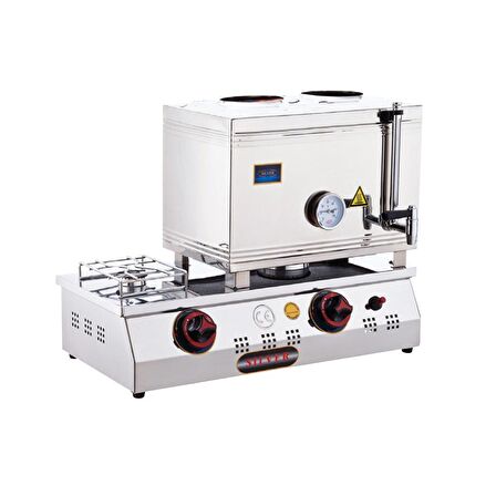 Işıkgaz Silverinox 40 Lık Doğalgazlı 30 Litre 2 Demlikli Çay Kazanı