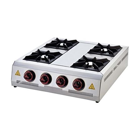 Işıkgaz Silverinox Endüstriyel Doğalgazlı Set Üstü Mini 4 Gözlü Ocak