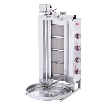 Işıkgaz Silverinox Doğalgazlı 4 Radyanlı Üstten Motorlu Döner Ocağı