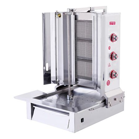 Işıkgaz Silverinox Doğalgazlı 3 Radyanlı Alttan Motorlu Döner Ocağı