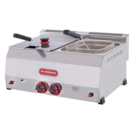 Işıkgaz Silverinox Endüstriyel Çiftli 8+8 Litre Doğalgazlı Fritöz